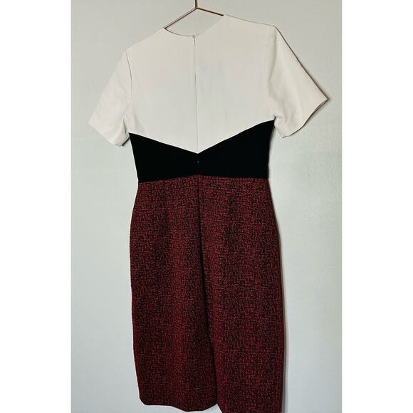 Jason Wu Collective Red Jacquard Colorblock Short Sleeve Mini Dress Size 10 - Picture 3 of 15